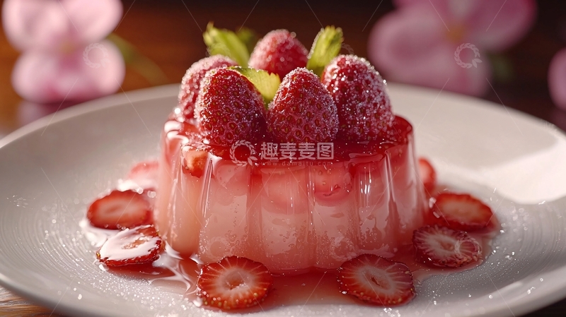 高清大图下载【趣麦麦图】草莓冻糕