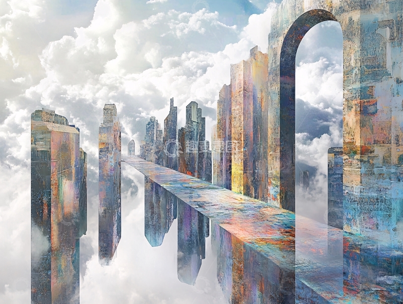 高清大图下载【趣麦麦图】云端城市