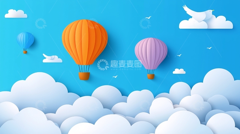 高清大图下载【趣麦麦图】热气球