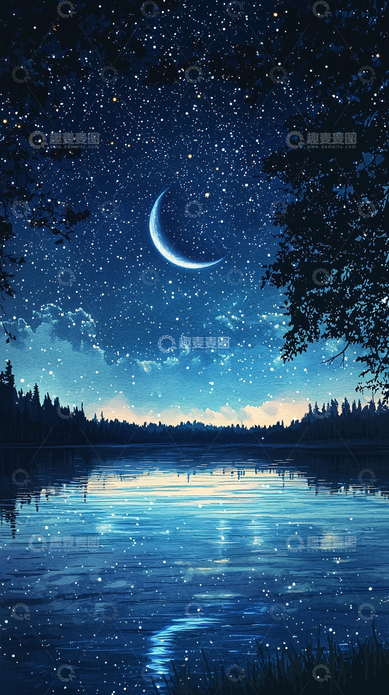 高清大图下载【趣麦麦图】星空湖景