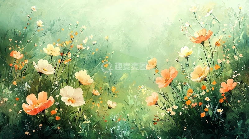 高清大图下载【趣麦麦图】清新淡雅野花田园