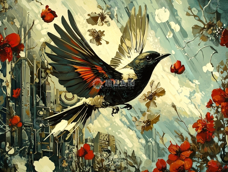 高清大图下载【趣麦麦图】飞翔的鸟