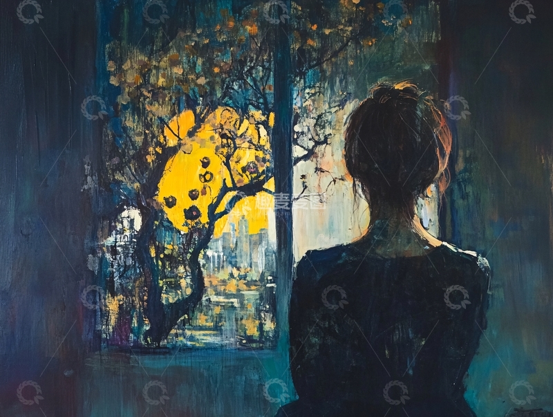 高清大图下载【趣麦麦图】窗边女孩