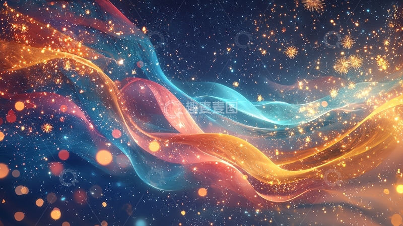 高清大图下载【趣麦麦图】流光溢彩的梦幻飘带