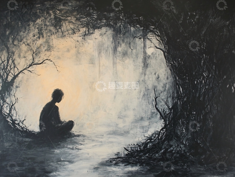 高清大图下载【趣麦麦图】静坐冥想森林