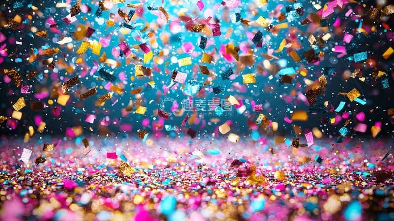 高清大图下载【趣麦麦图】彩色纸屑背景