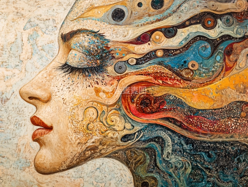 高清大图下载【趣麦麦图】抽象女性侧脸