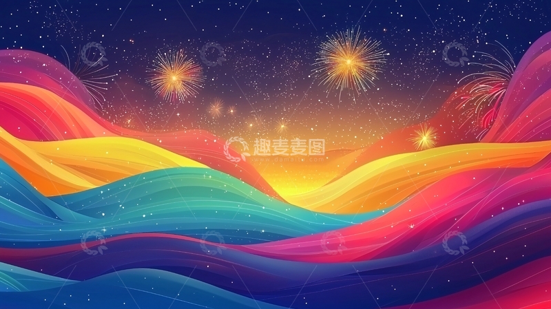 高清大图下载【趣麦麦图】彩虹山脉