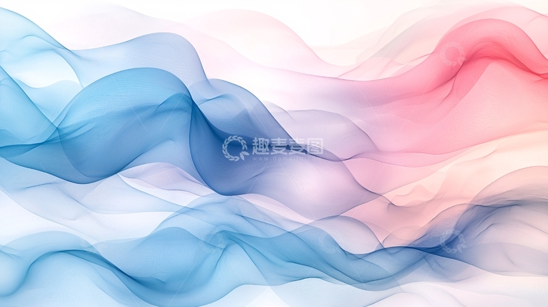 高清大图下载【趣麦麦图】轻柔飘逸的彩色烟雾波浪