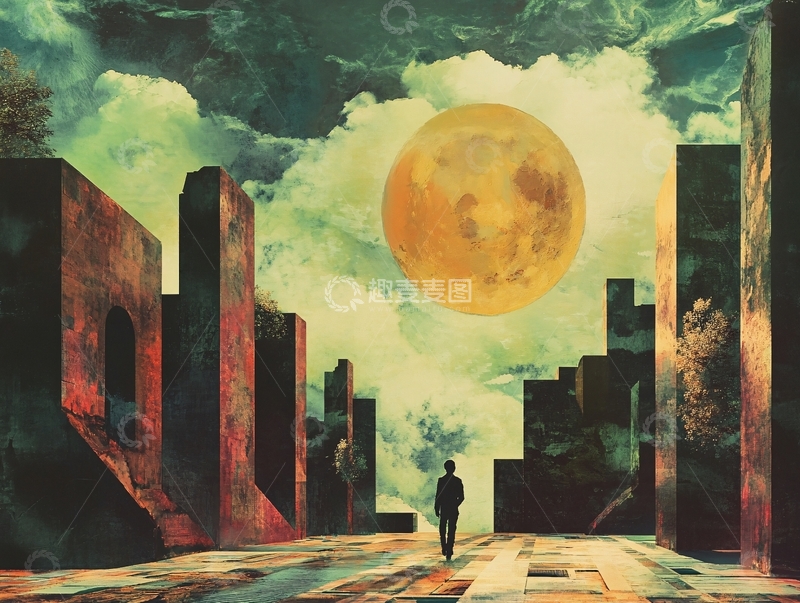 高清大图下载【趣麦麦图】超现实主义城市夜景