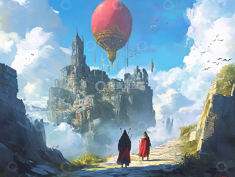 高清大图下载【趣麦麦图】云端城堡