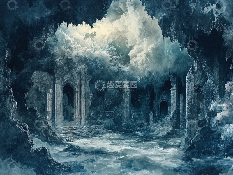 高清大图下载【趣麦麦图】冰雪洞穴遗迹