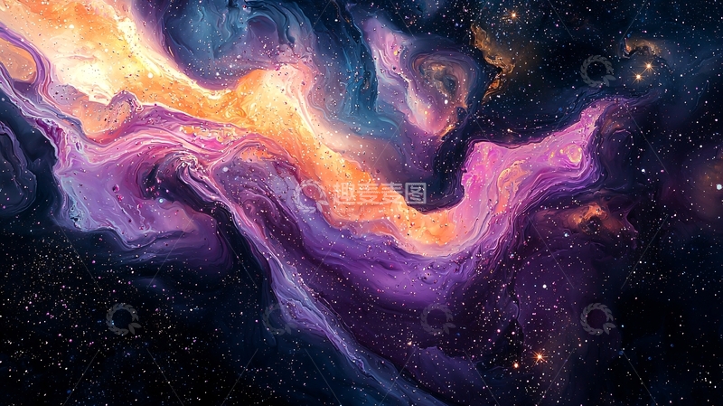 高清大图下载【趣麦麦图】宇宙星云抽象画