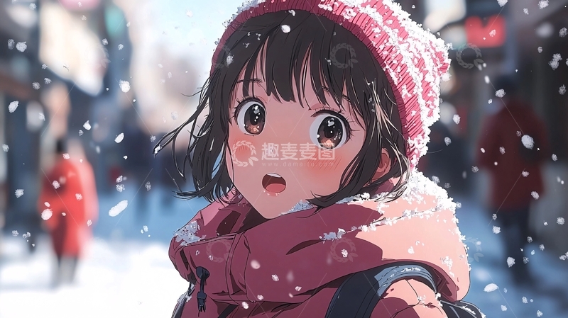 高清大图下载【趣麦麦图】冬日少女