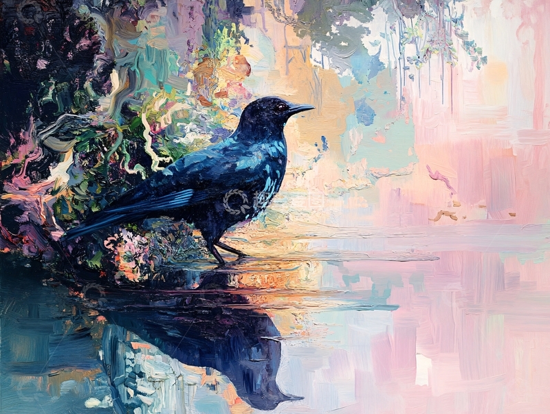 高清大图下载【趣麦麦图】抽象派鸟类绘画