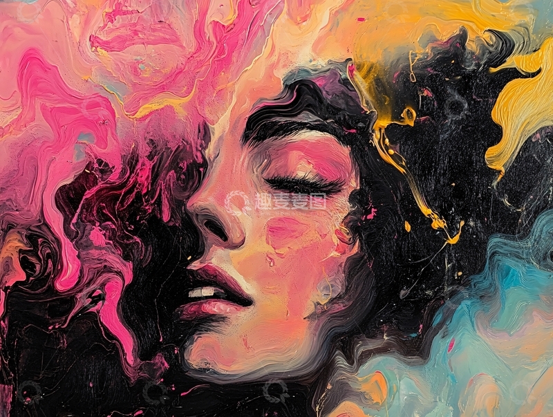 高清大图下载【趣麦麦图】抽象女性肖像