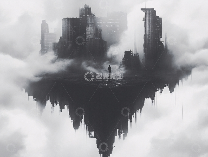 高清大图下载【趣麦麦图】漂浮的城市