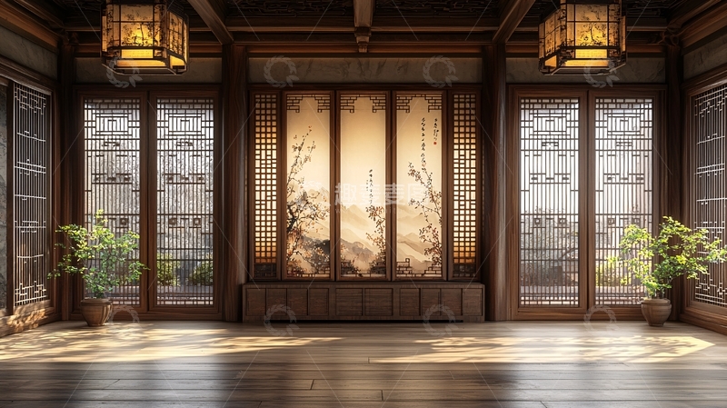 高清大图下载【趣麦麦图】中式风格房间