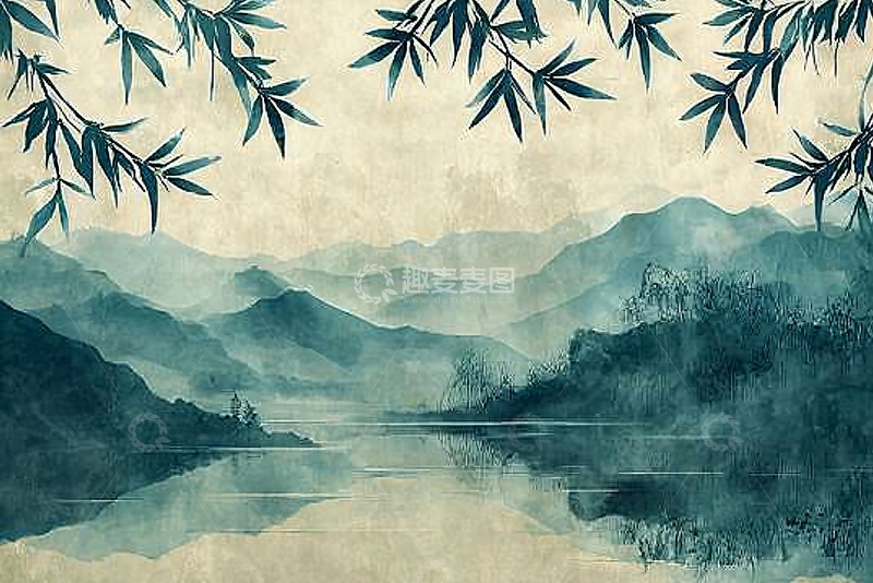 高清大图下载【趣麦麦图】水墨山水画743