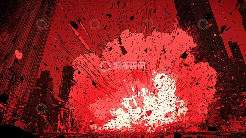 高清大图下载【趣麦麦图】红色城市爆炸