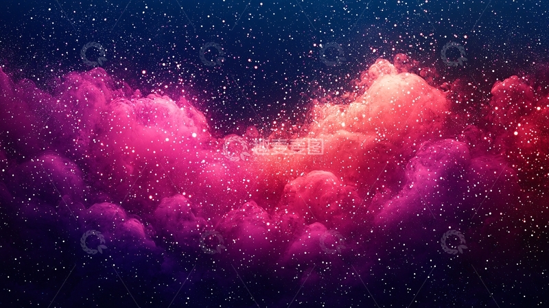 高清大图下载【趣麦麦图】梦幻星空粉紫云彩