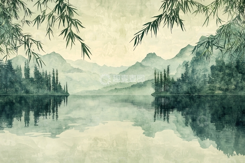 高清大图下载【趣麦麦图】水墨山水画741