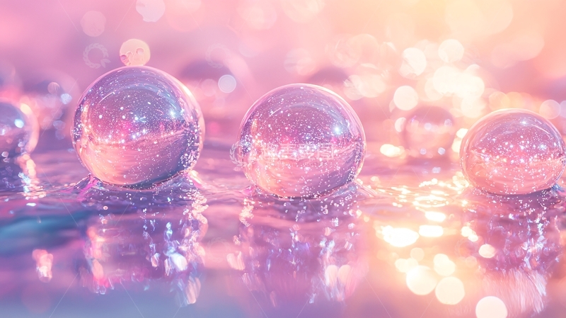 高清大图下载【趣麦麦图】粉色梦幻水珠