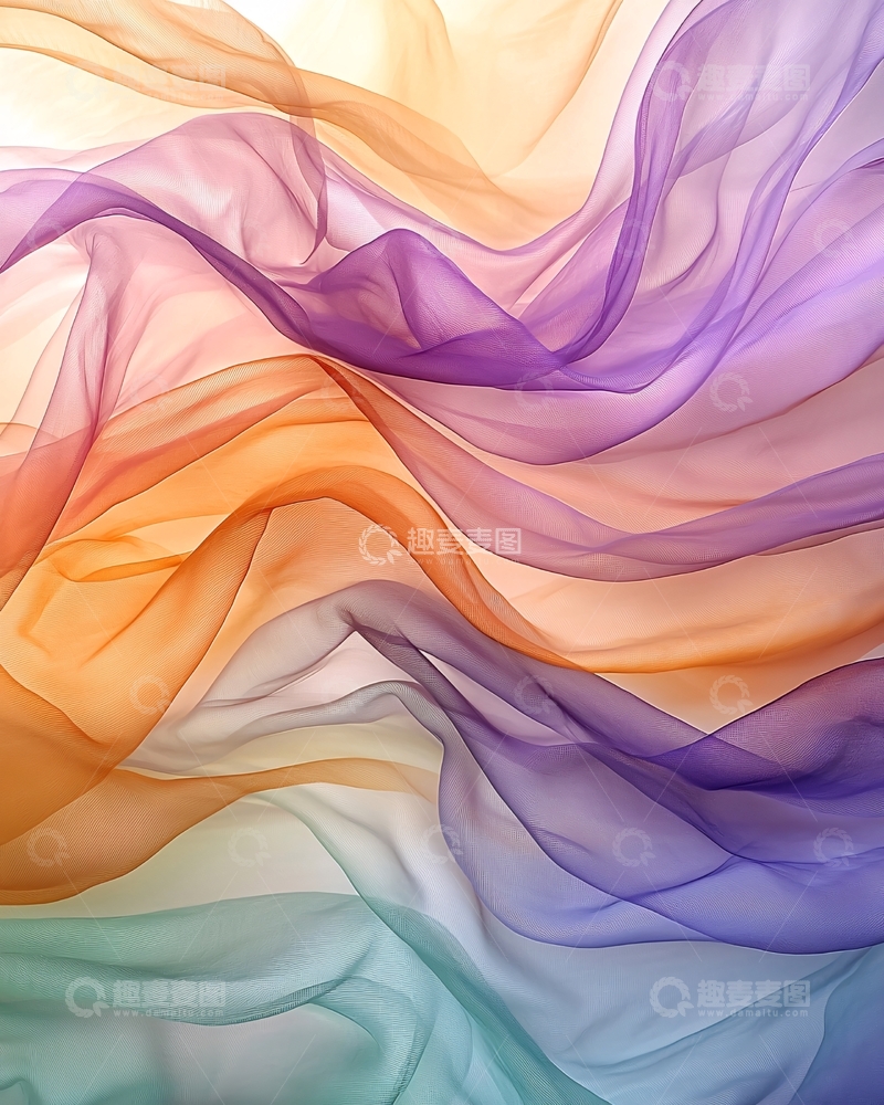 高清大图下载【趣麦麦图】彩色薄纱