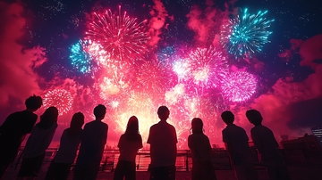 绚丽多彩烟火晚会