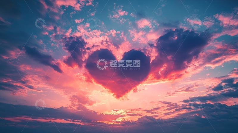 高清大图下载【趣麦麦图】云朵爱心