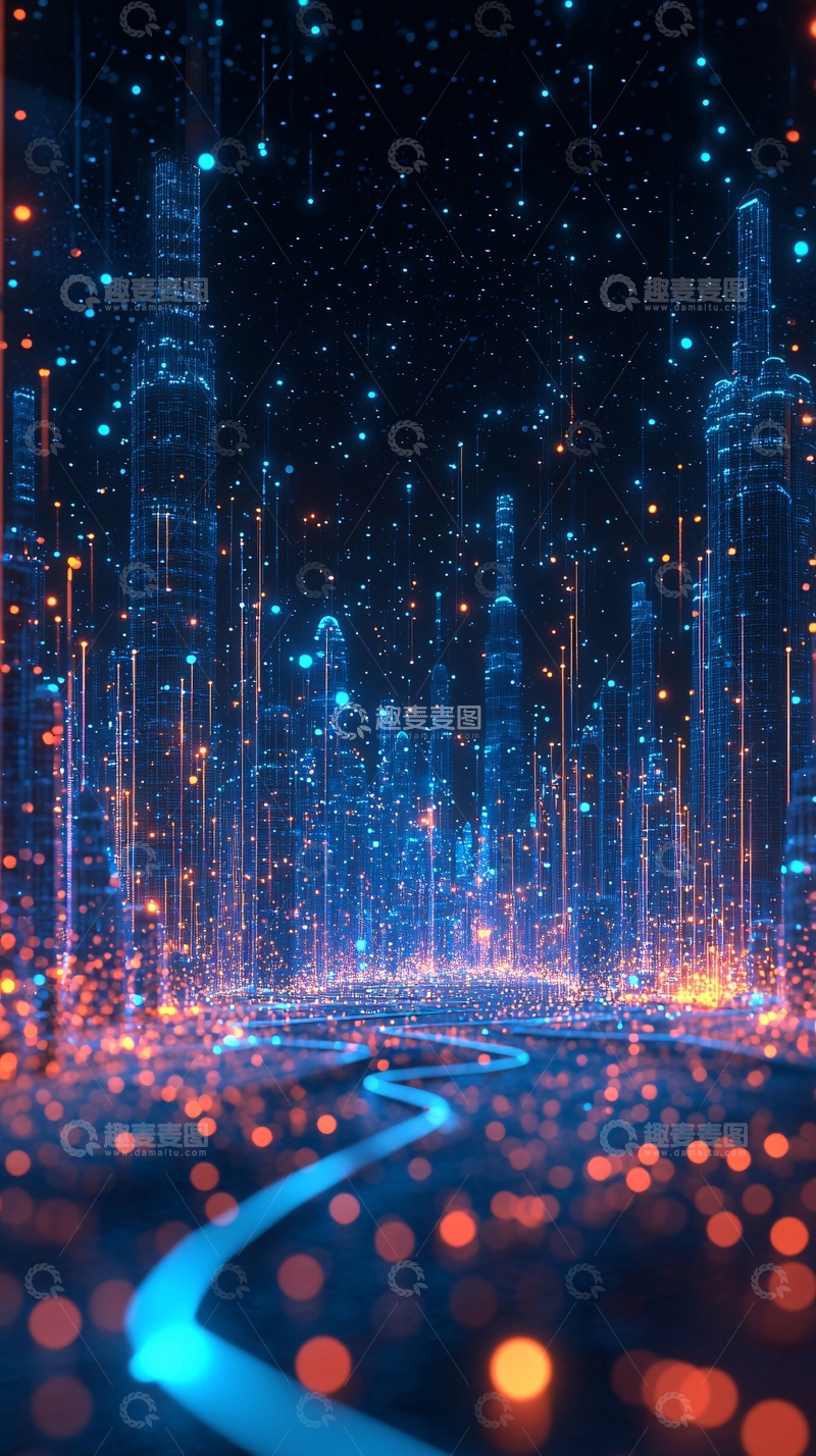 高清大图下载【趣麦麦图】未来科技感城市夜景