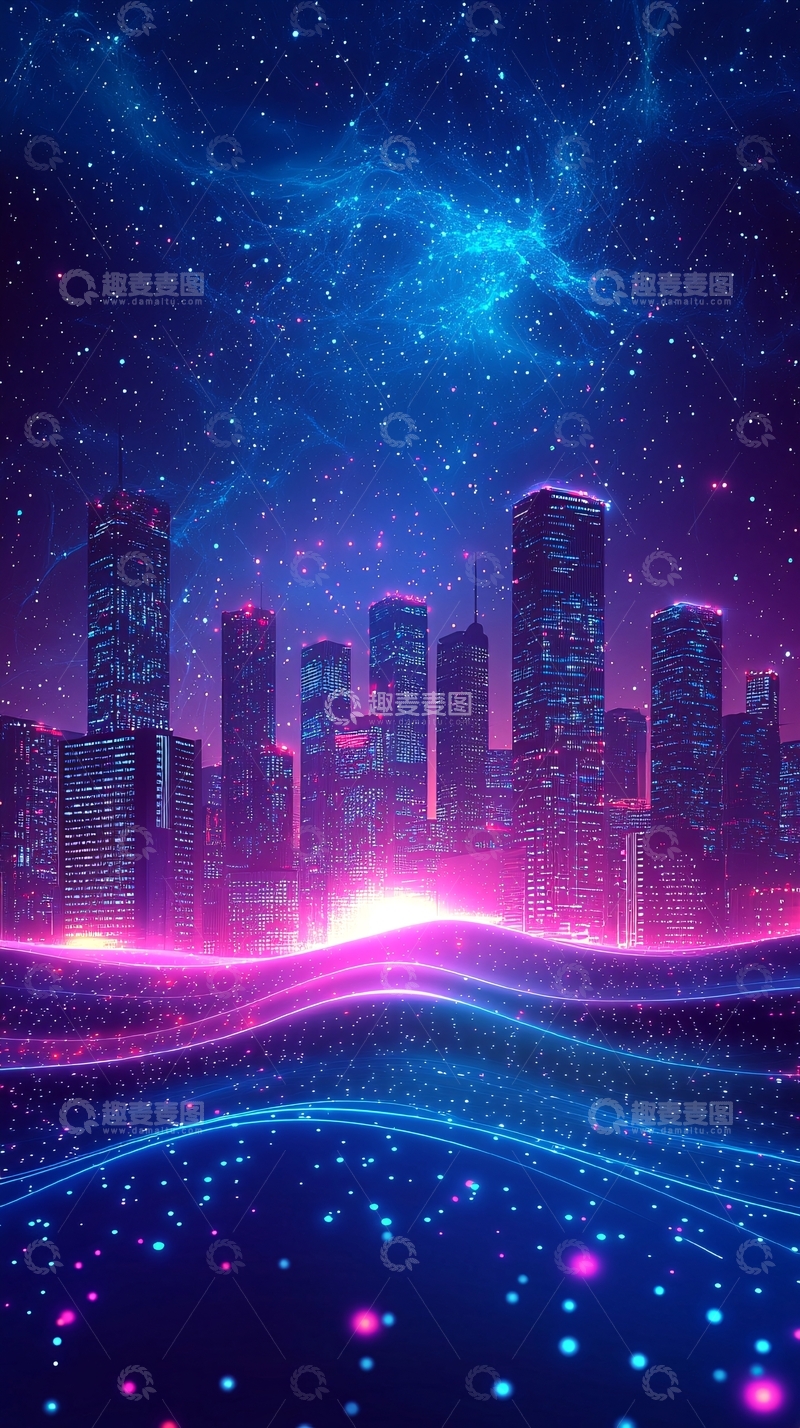 高清大图下载【趣麦麦图】未来都市夜景250