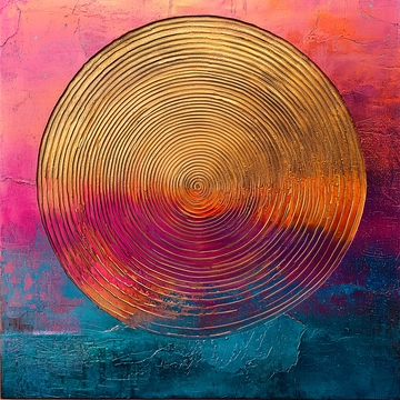 金色圆形抽象画