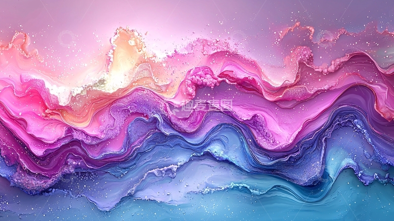 高清大图下载【趣麦麦图】流动的色彩梦幻背景图