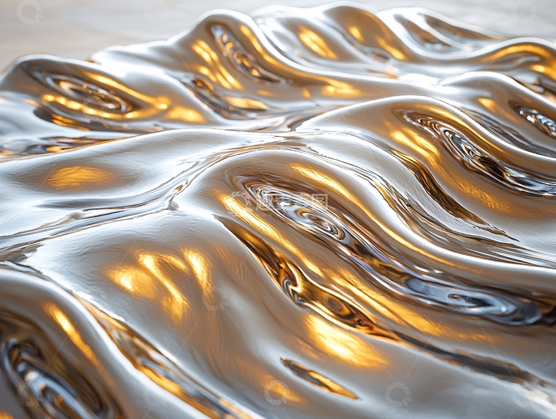 高清大图下载【趣麦麦图】光滑金属质感波浪