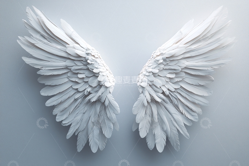 高清大图下载【趣麦麦图】白色羽毛翅膀