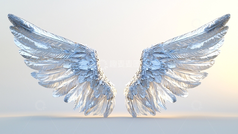 高清大图下载【趣麦麦图】银色天使翅膀特写
