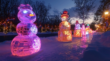 冰雪节冰雕雪人