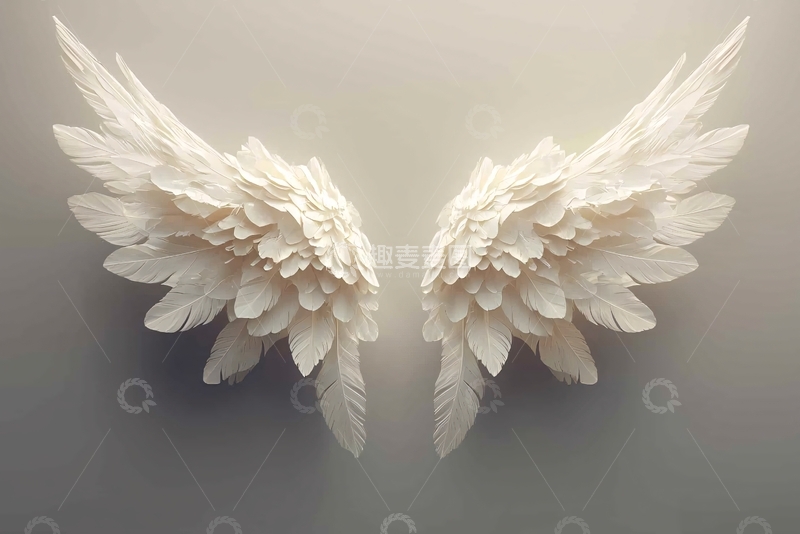 高清大图下载【趣麦麦图】白色羽毛翅膀