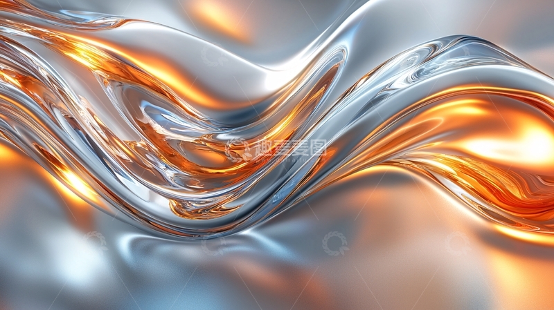 高清大图下载【趣麦麦图】流体金属质感抽象背景