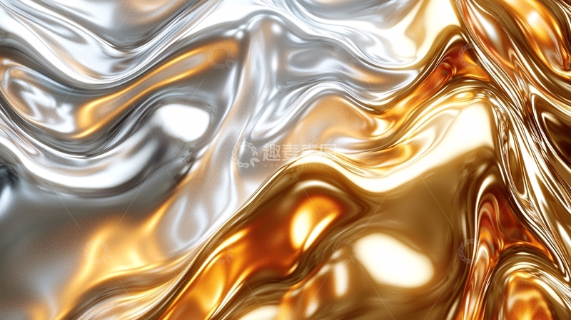 高清大图下载【趣麦麦图】流体金属质感背景