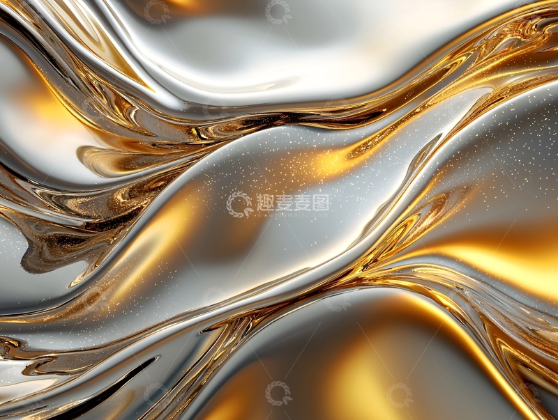 高清大图下载【趣麦麦图】流动的金属质感背景