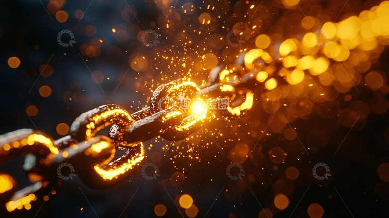 高清大图下载【趣麦麦图】铁链断裂火花四溅