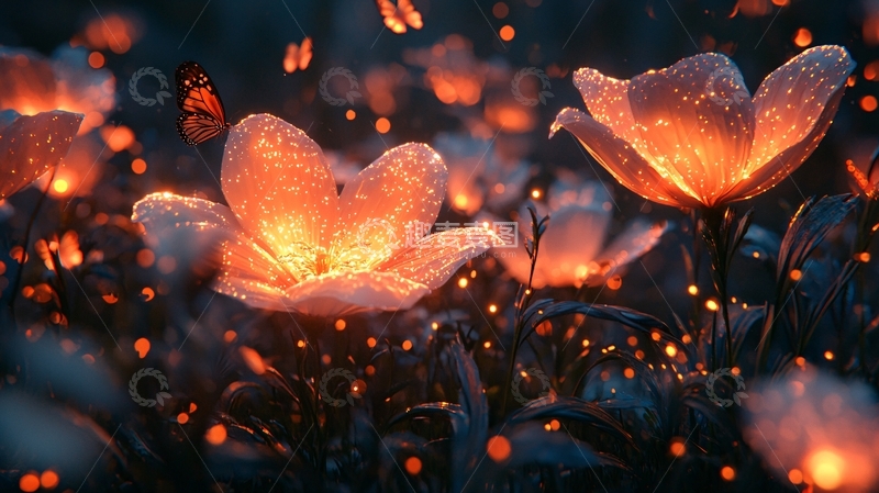 高清大图下载【趣麦麦图】发光的花朵