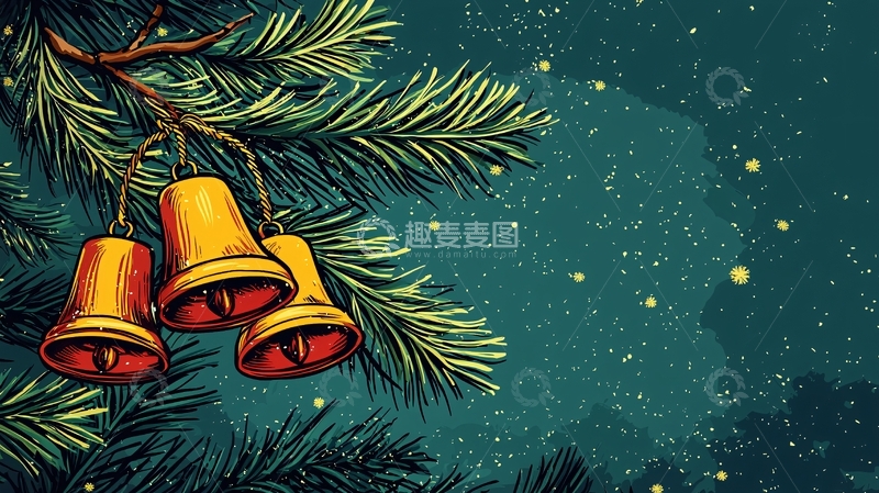 高清大图下载【趣麦麦图】圣诞树铃铛