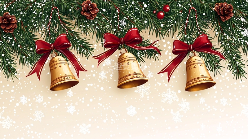 高清大图下载【趣麦麦图】圣诞节铃铛装饰