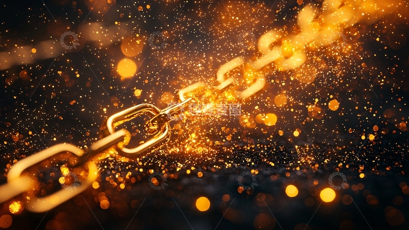 高清大图下载【趣麦麦图】燃烧的金色链条