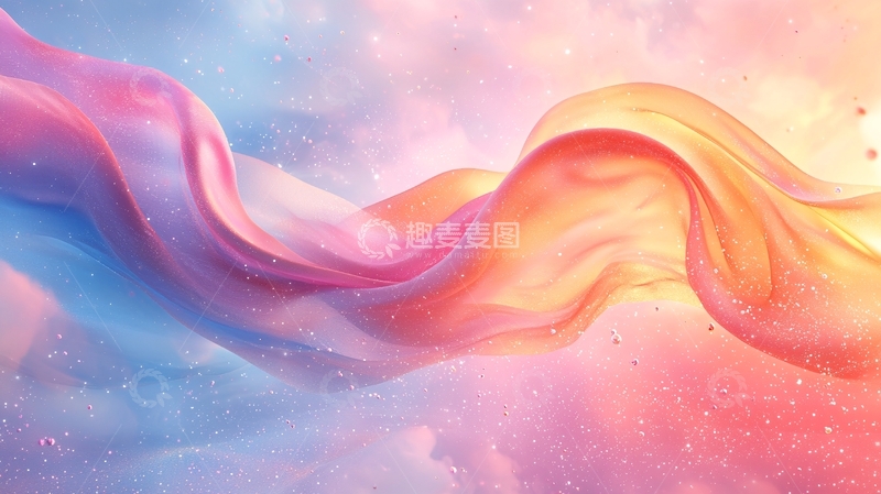 高清大图下载【趣麦麦图】彩色丝绸般的流动抽象