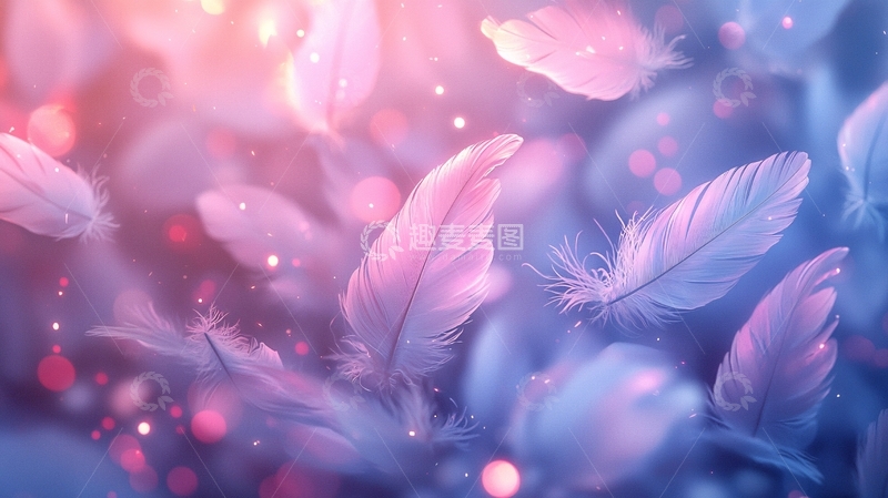 高清大图下载【趣麦麦图】粉色羽毛