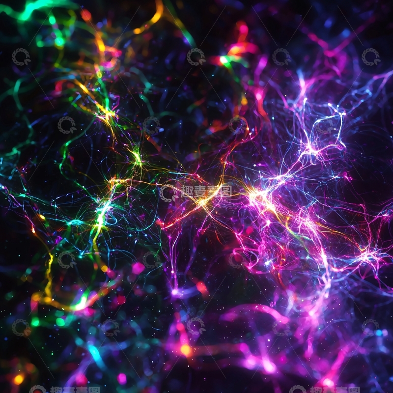 高清大图下载【趣麦麦图】彩色神经元网络